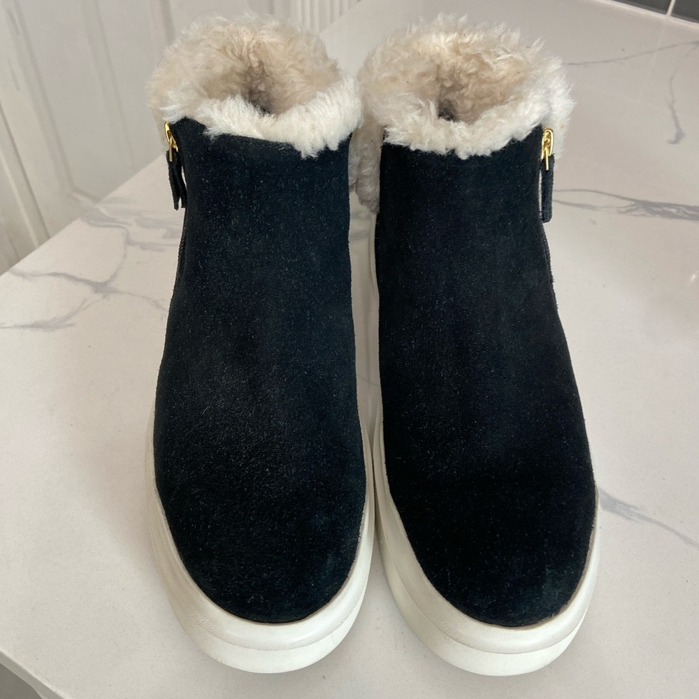 Cole Haan GrandPro Rally Black White Faux Fur-Lined Sneakers Waterproof 9.5 - Picture 2 of 12